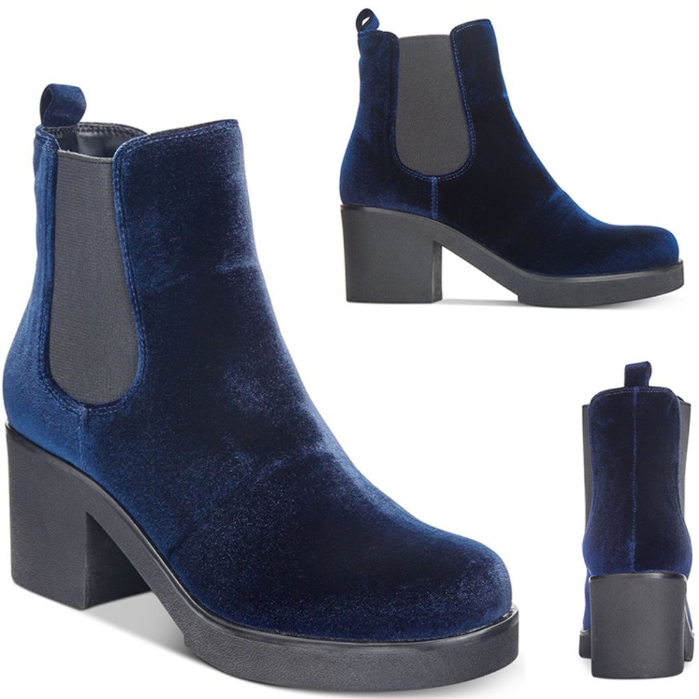 Indigo Rd. Womens Margot Velvet Block Heel Chelsea
